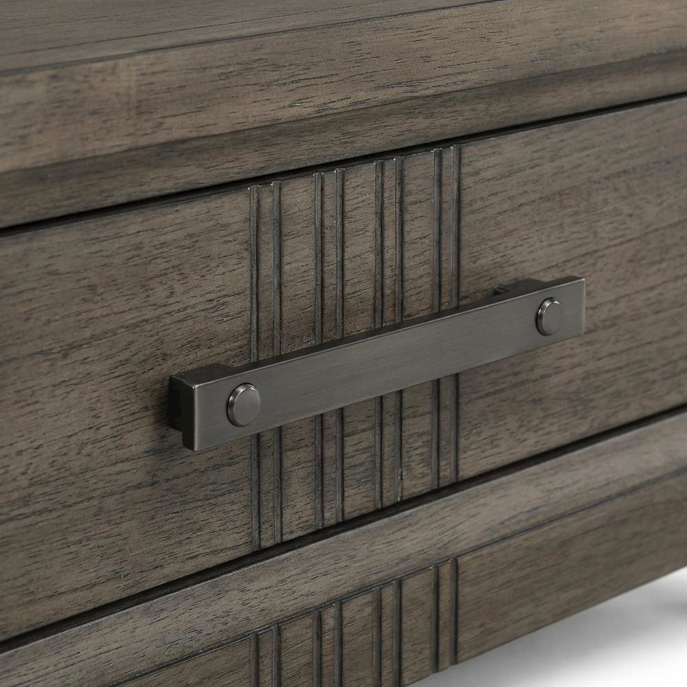 Walnut Nightstand with Distressed Finish and Ball Ing Drawer Glides