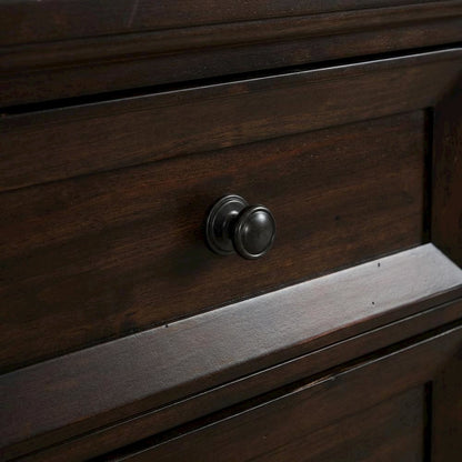 Walnut Solid Wood Nightstand with Two Drawers for Bedroom Storage