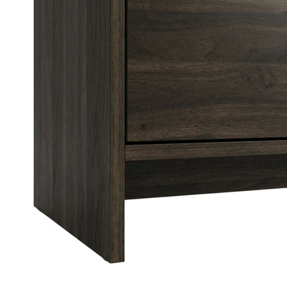 Walnut Wood TV Stand with Solid Rubberwood and Veneers for Indoor Living