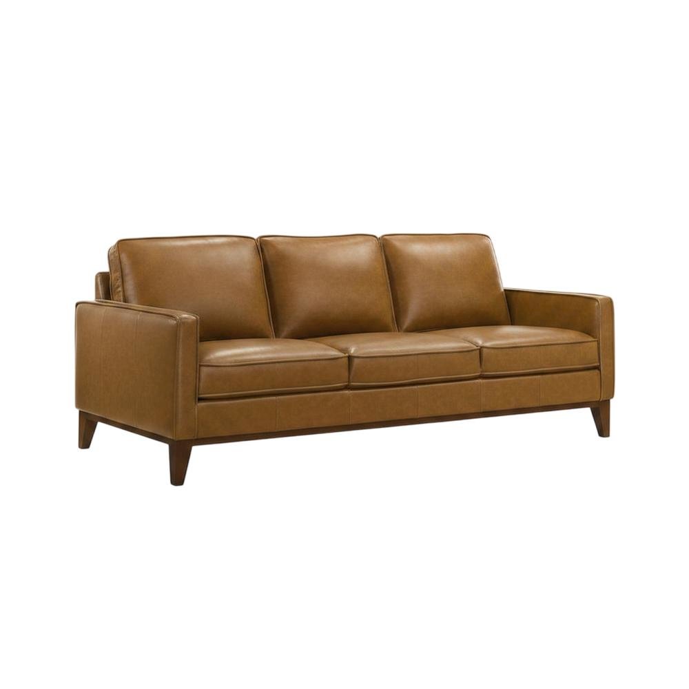 Top Grain Leather Sofa and Loveseat Set for Living Room, Brown