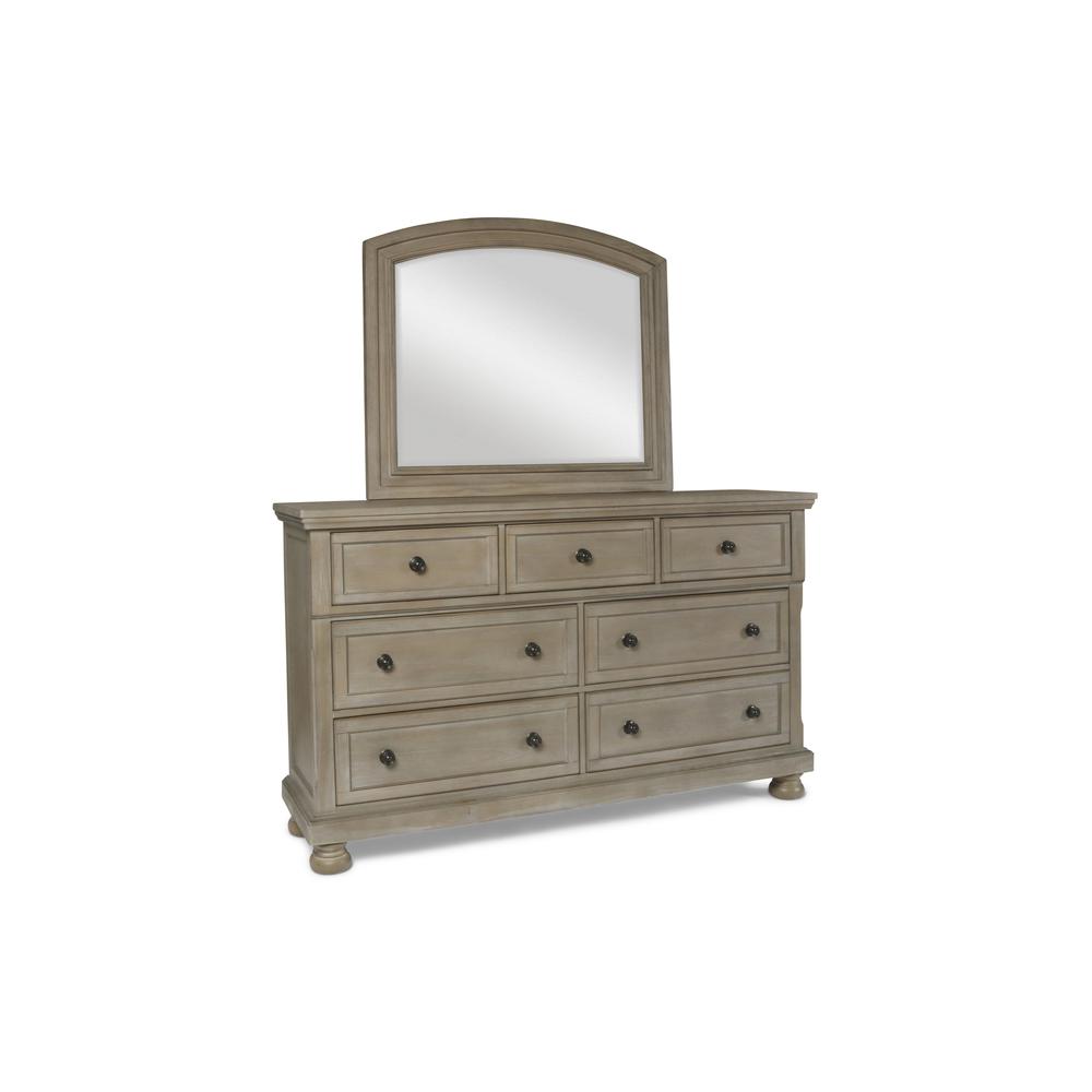 Furniture Allegra 5-Piece King Wood Bedroom Set in Pewter