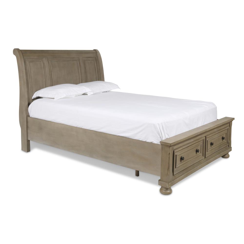 Furniture Allegra 5-Piece King Wood Bedroom Set in Pewter