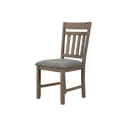 Solid Wood Upholstered Dining Chair for Kitchen and Dining Room, Brown, Set of 2