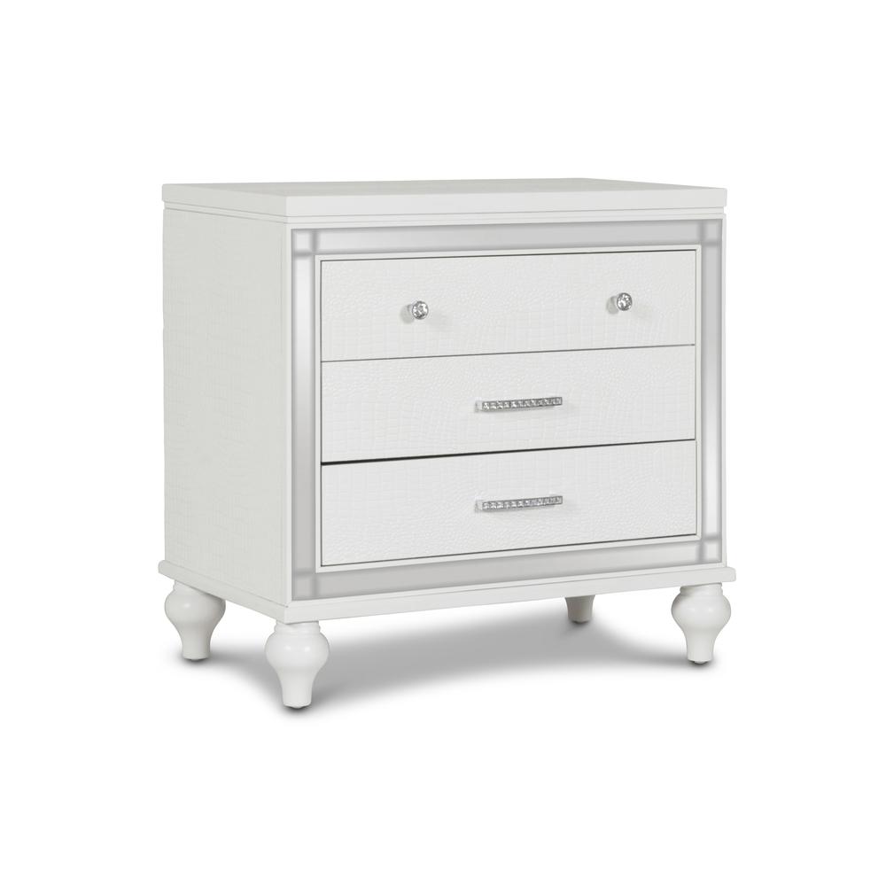Furniture Valentine 6-Piece Solid Wood King Bedroom Set in White