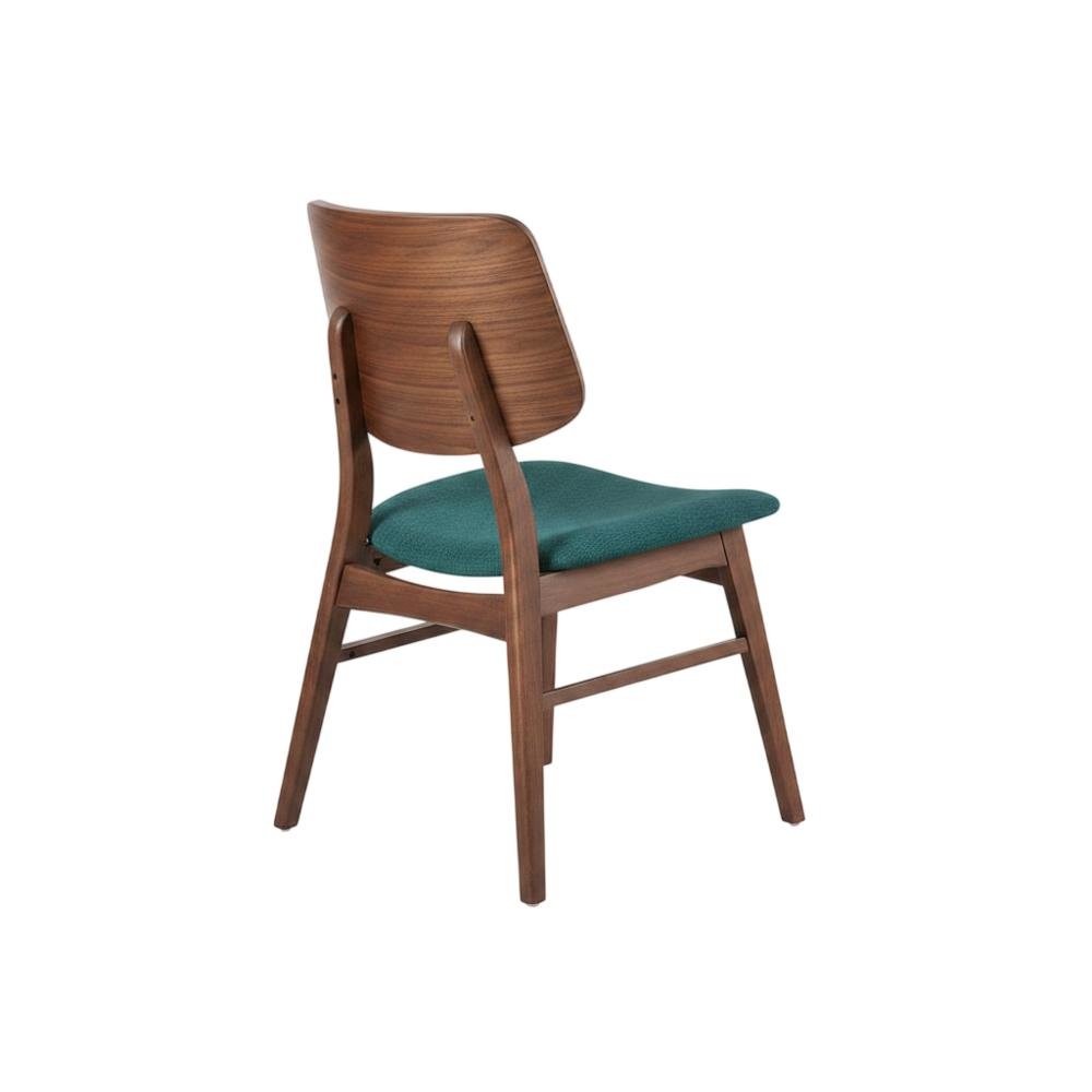 Solid Wood Upholstered Dining Chairs for Kitchen or Dining Room, Teal, Set of 6
