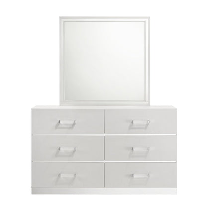 Europa 4-Piece Wood California King Bedroom Set (B/Dr/Mr/Ch), White