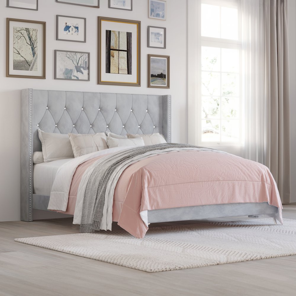 Huxley Wood Queen Bed, Gray