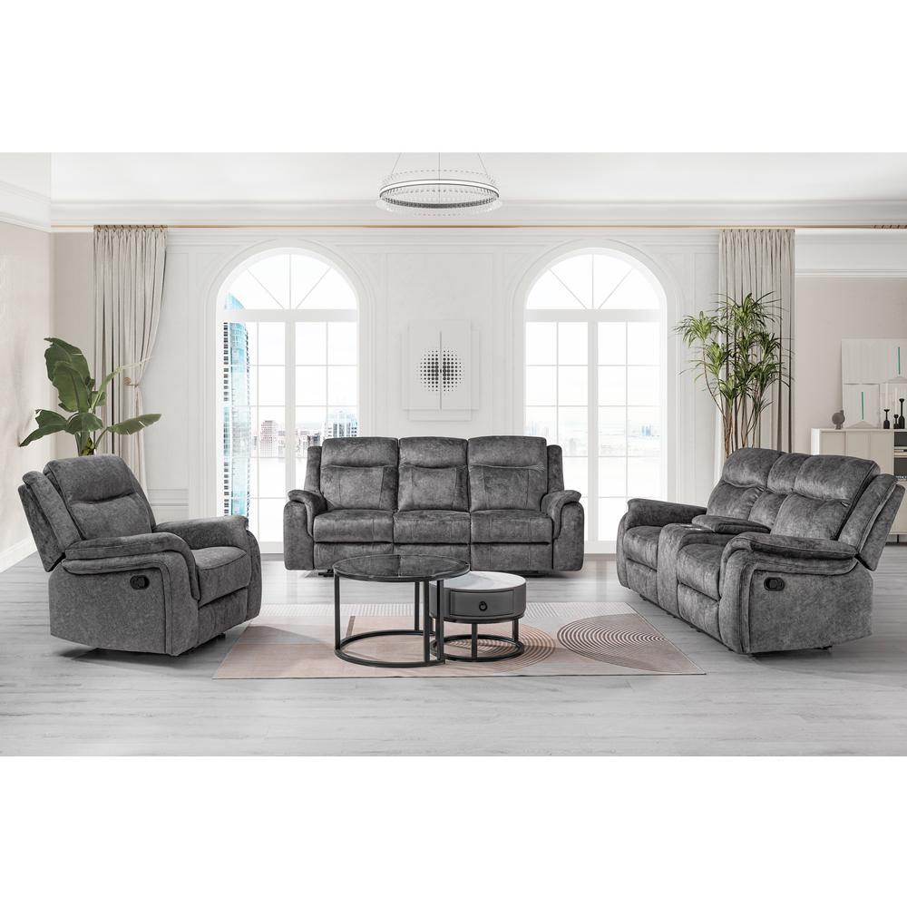 Park City  Sofa W/Dual Recliner-Slate