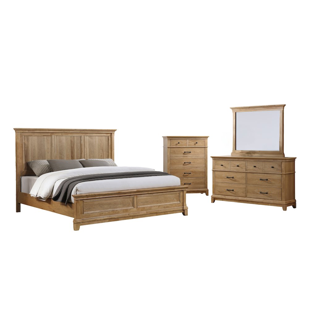 Sunstone 4-Pc Wood Queen Bedroom Set with Chest in Honey
