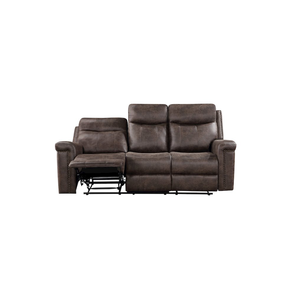 Quade 2-Piece Fabric Upholstered Manual Sofa And Loveseat Set, Mocha Brown