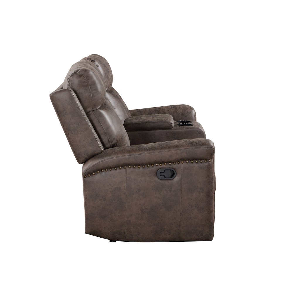 Quade 2-Piece Fabric Upholstered Manual Sofa And Loveseat Set, Mocha Brown