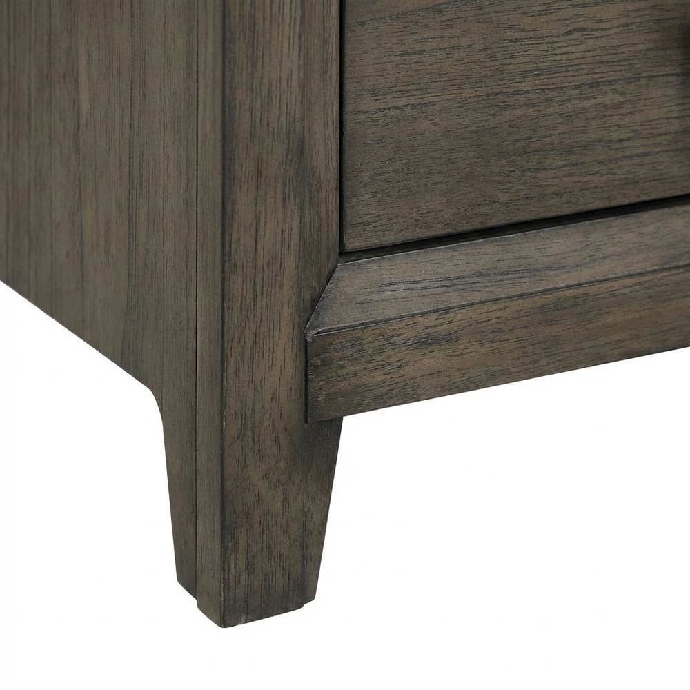 Walnut Nightstand with Distressed Finish and Ball Ing Drawer Glides