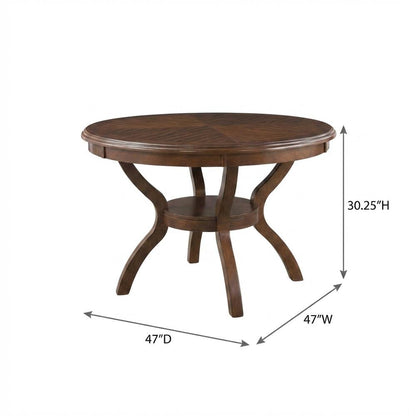 Round Dining Table Set for 4 – Cherry Wood Kitchen Table with Chairs