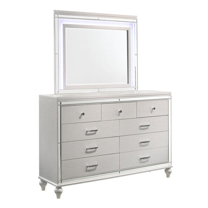 Furniture Valentine 6-Piece Solid Wood King Bedroom Set in White