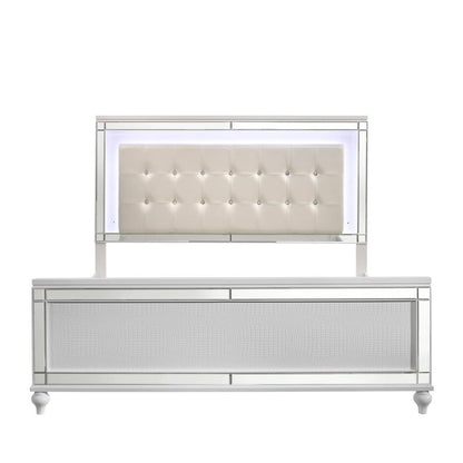 Furniture Valentine 6-Piece Solid Wood King Bedroom Set in White
