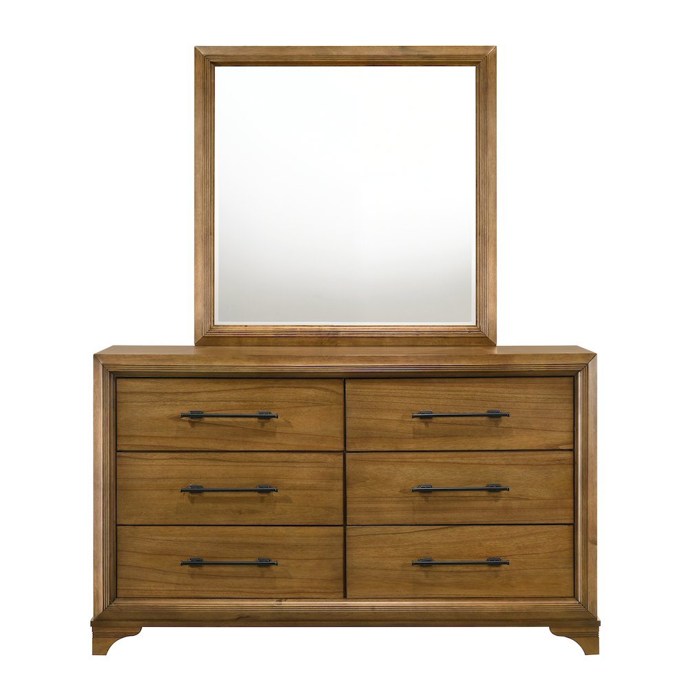 Talcott 4Pc Wood King Bedroom Set, Nightstand in Honey/Brown