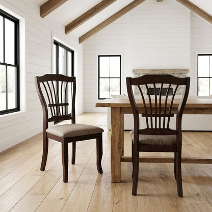 Solid Wood Dining Chairs for Kitchen and Dining Room, Espresso, Set of 2