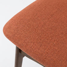 Mid-Century Modern Wood Dining Chair with Cushioned Seat, Orange, Set of 2
