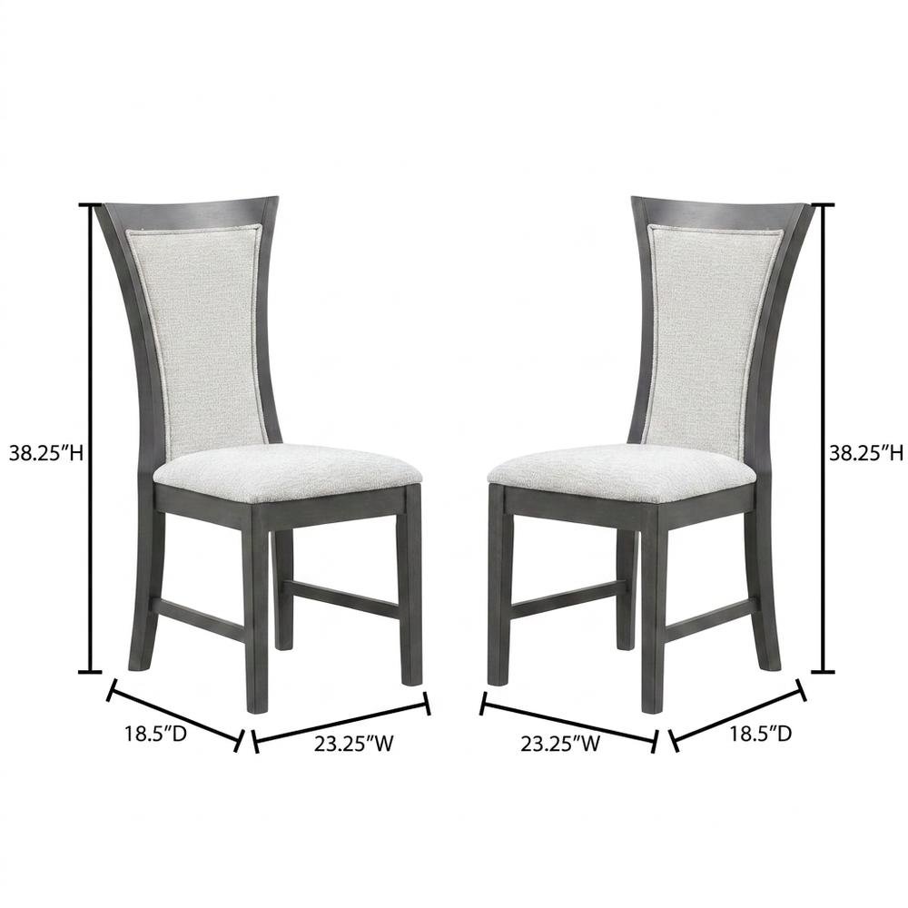 Rubberwood Upholstered Dining Chair with Solid Wood Legs, Transitional