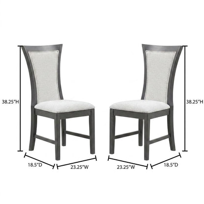 Rubberwood Upholstered Dining Chair with Solid Wood Legs, Transitional
