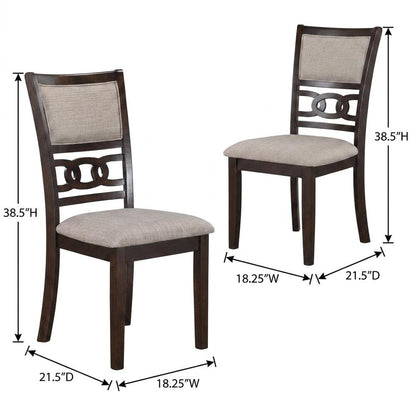 Solid Wood Upholstered Dining Chairs, Cherry, Set of 6