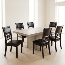 Solid Wood Upholstered Dining Chairs, Ebony, Set of 6
