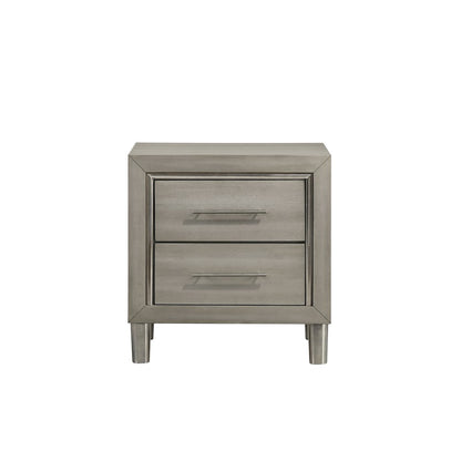 New Classic Furniture Lennox 5Pc Wood King Bedroom Set w 2-Nightstand in Gray