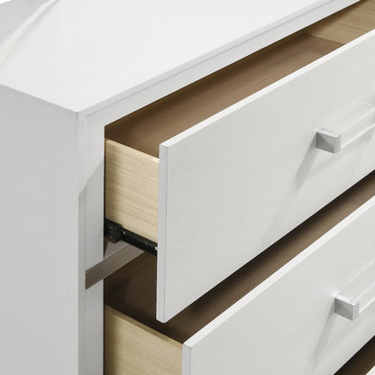 Europa 4-Piece Wood California King Bedroom Set (B/Dr/Mr/Ch), White