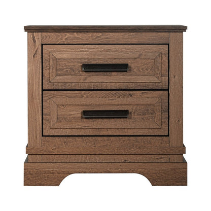 Coventry Hall 5Pc Wood King Bedroom Set, 2 Nightstands in Pecan