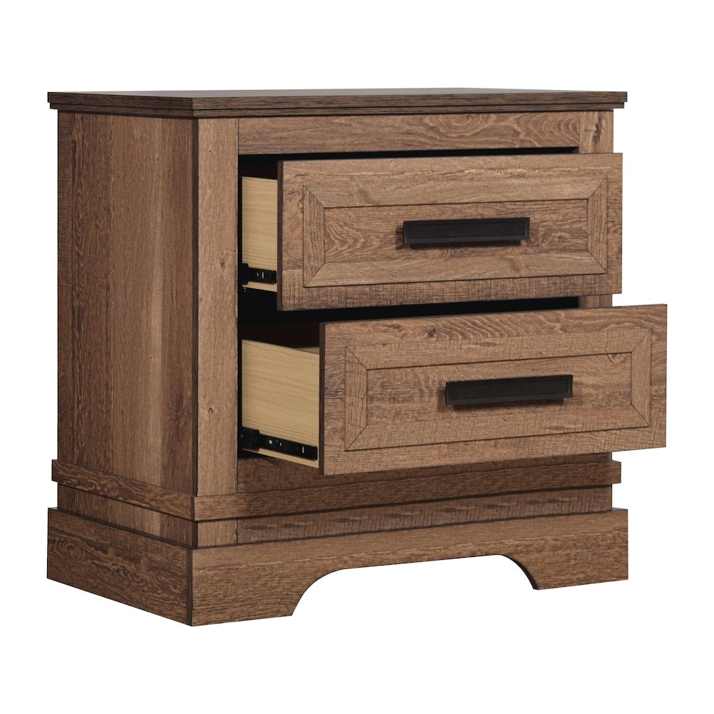 Coventry Hall 5Pc Wood King Bedroom Set, 2 Nightstands in Pecan