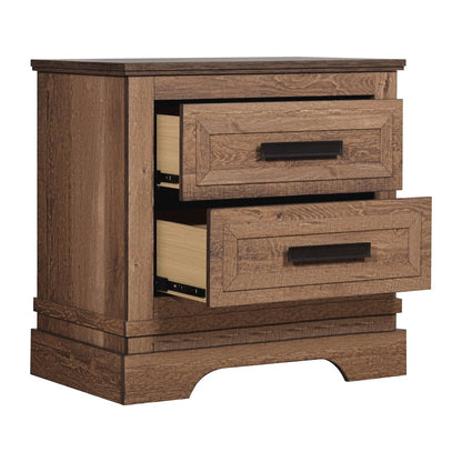 Coventry Hall 5Pc Wood King Bedroom Set, 2 Nightstands in Pecan