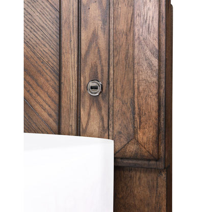 Furniture Mar Vista 5/0 Solid Wood Queen Bed in Brushed Walnut