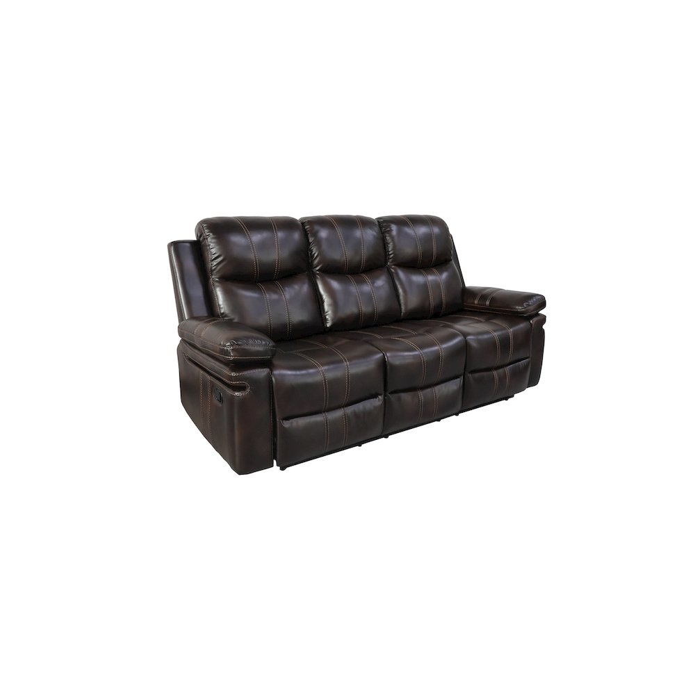 Kellen 2-Piece Faux Leather Manual Living Room Set, Brown
