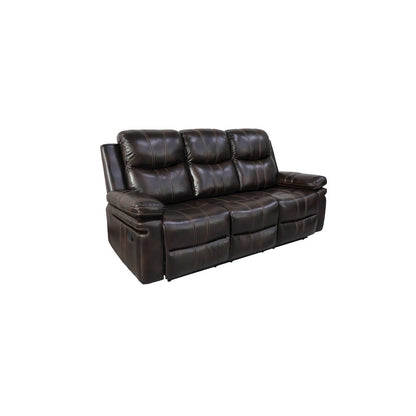 Kellen 2-Piece Faux Leather Manual Living Room Set, Brown