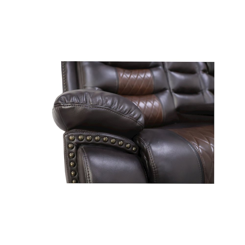 Nikko 2-Piece Faux Leather Manual Living Room Set, Brown
