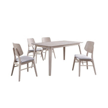 5-Piece Wood Dining Set Mid-Century White Ash