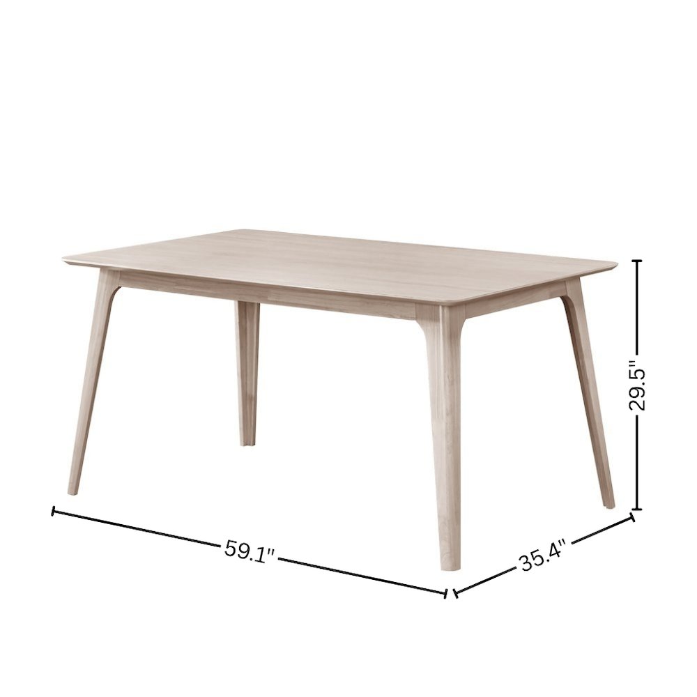 5-Piece Wood Dining Set Mid-Century White Ash