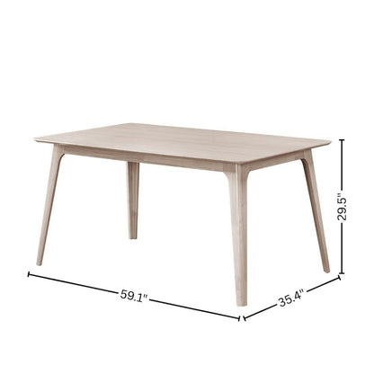 5-Piece Wood Dining Set Mid-Century White Ash