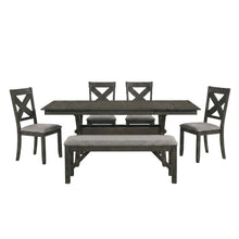 Solid Wood Dining Table Set with Chairs and Bench for Dining Room, Brown