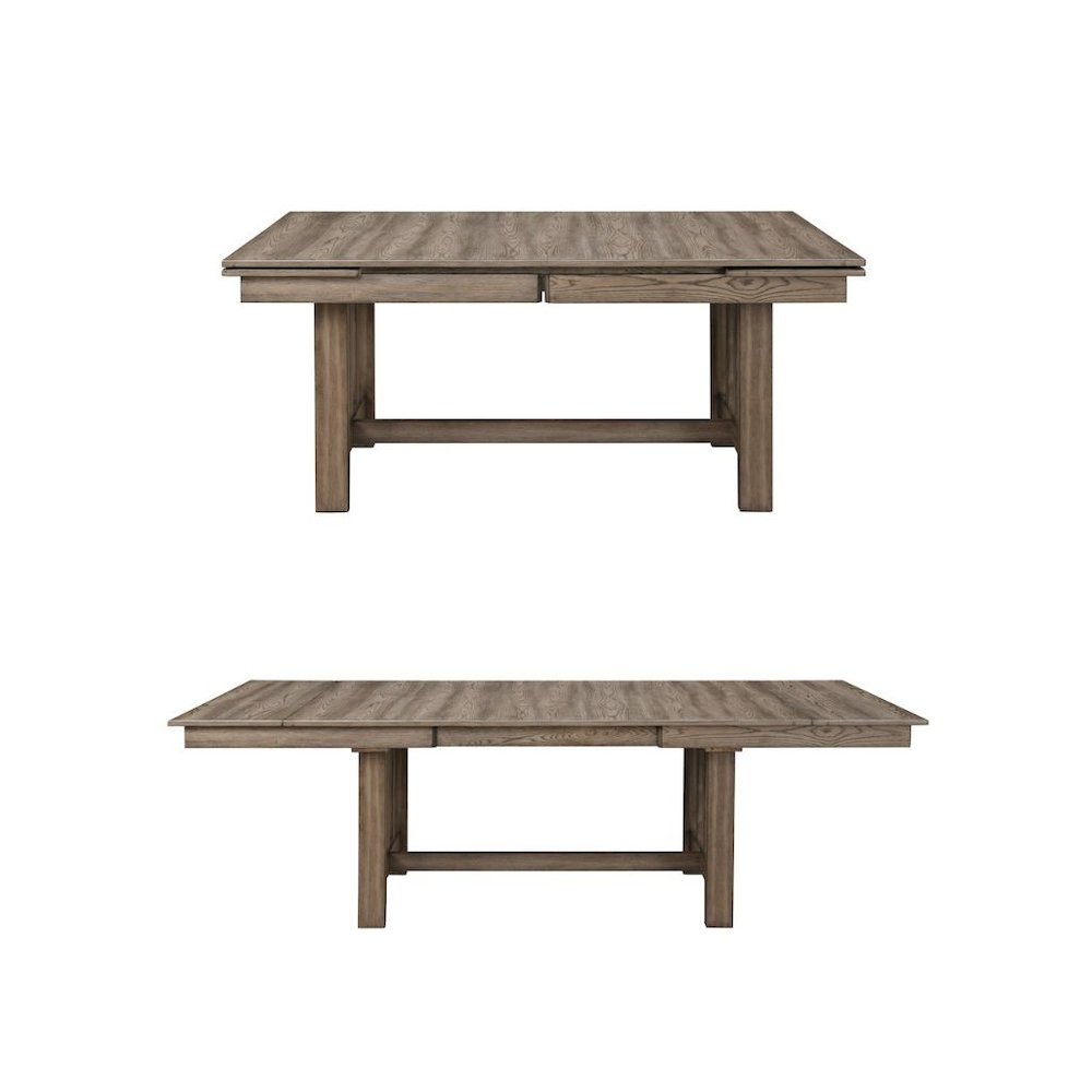 Brown Solid Wood Extendable Dining Table Set for 6 with Matching Chairs