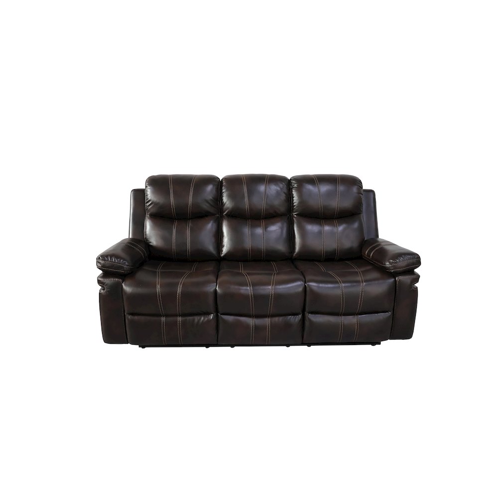 Kellen 2-Piece Faux Leather Manual Living Room Set, Brown