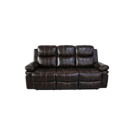 Kellen 2-Piece Faux Leather Manual Living Room Set, Brown