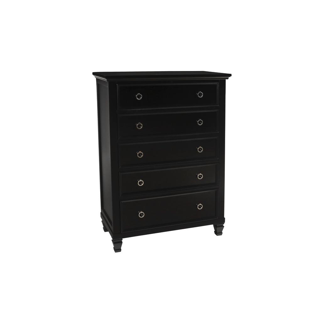 Tamarack 4-Piece Wood Queen Bedroom Set with Chest in Black