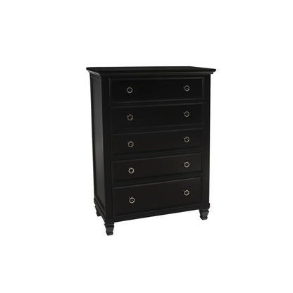 Tamarack 4-Piece Wood Queen Bedroom Set with Chest in Black