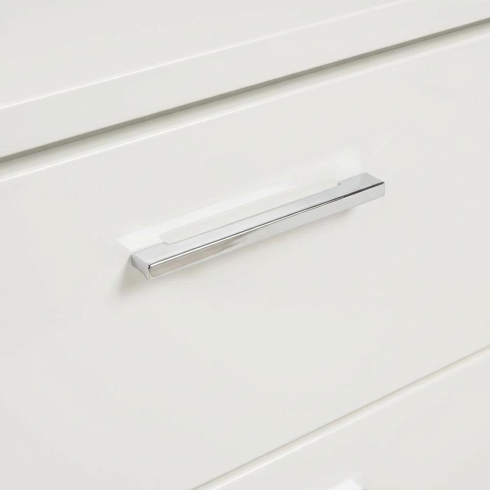 White Solid Wood Nightstand with 2 Drawers for Bedroom Decor
