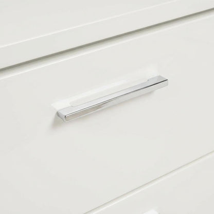 White Solid Wood Nightstand with 2 Drawers for Bedroom Decor