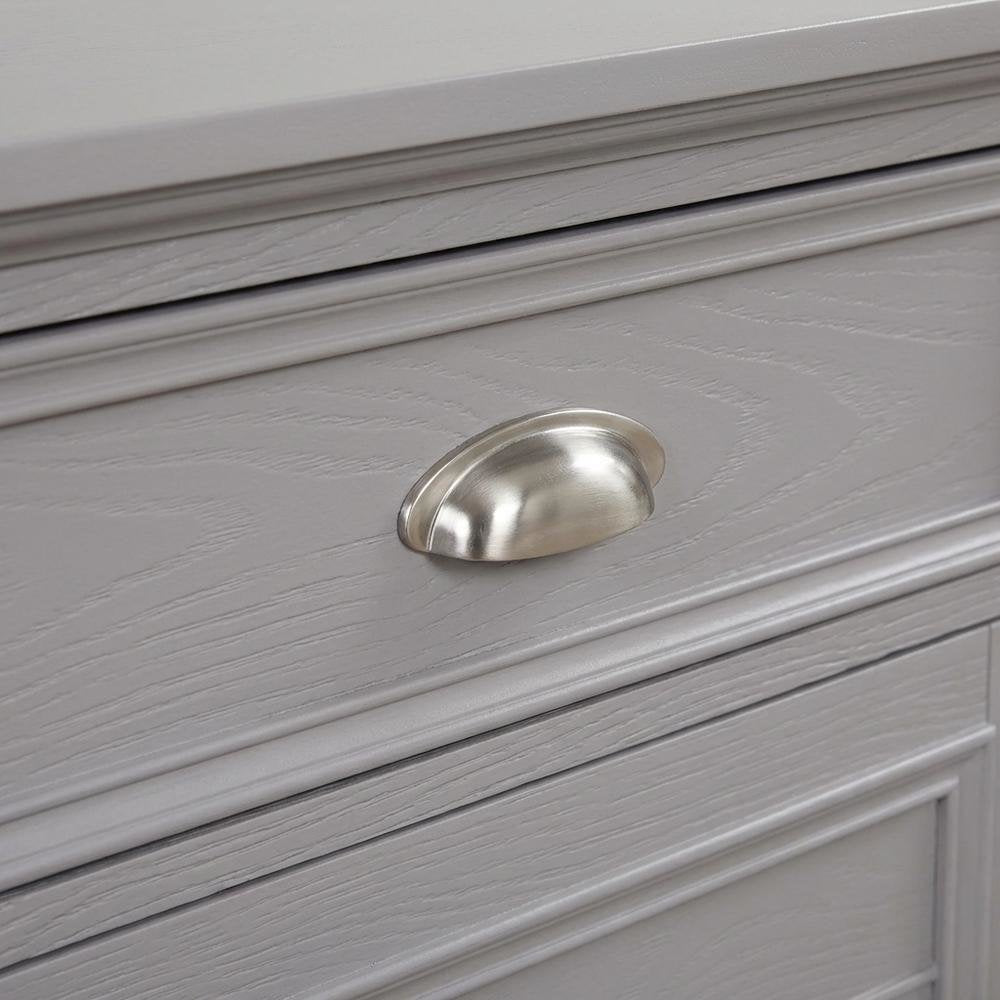 Wood Gray Nightstand with Single Drawer and Modern Design