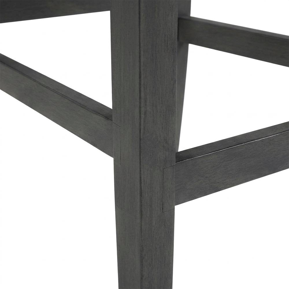 Solid Wood Counter Stools with Backs for Kitchen Island, Gray, Set of 2