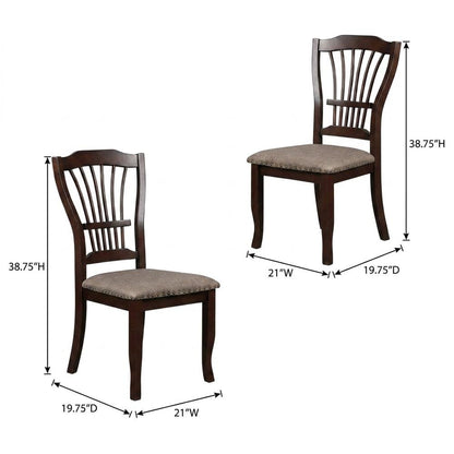 Solid Wood Dining Chairs for Kitchen and Dining Room, Espresso, Set of 2