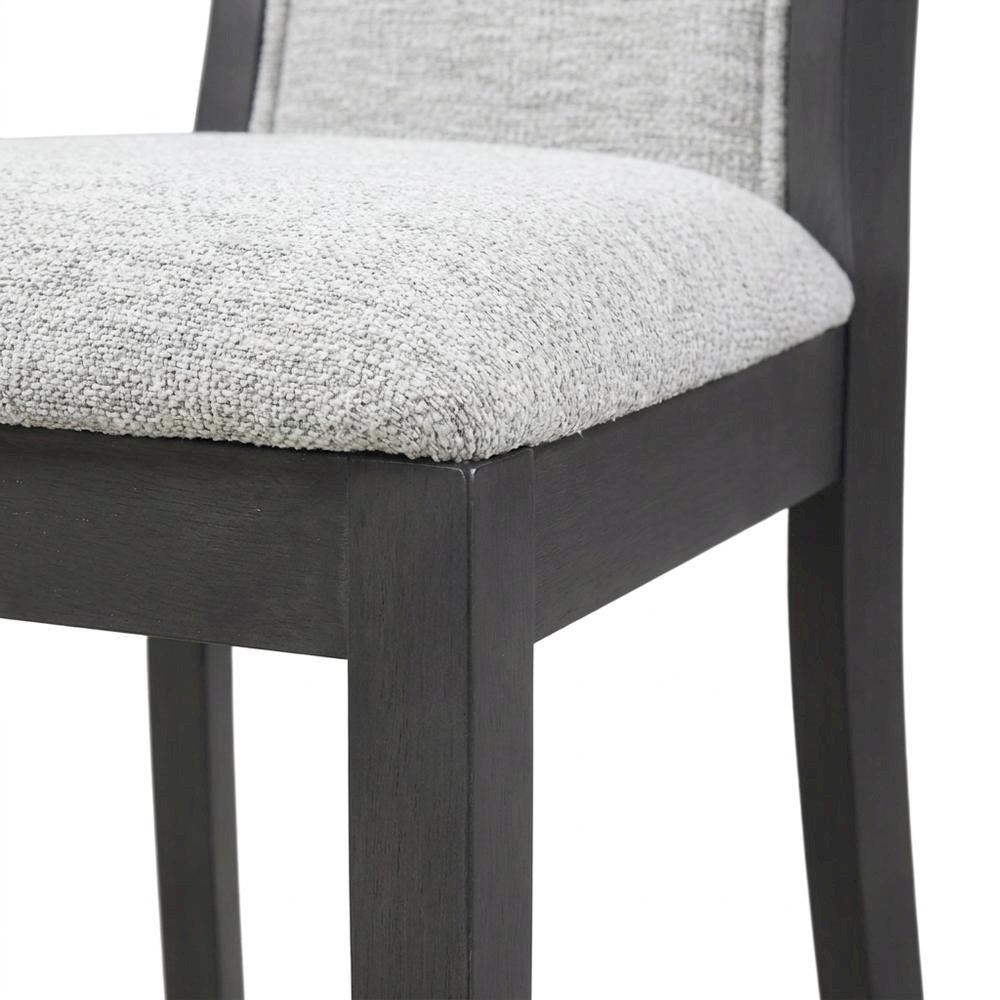 Rubberwood Upholstered Dining Chair with Solid Wood Legs, Transitional
